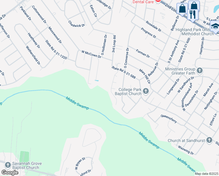 map of restaurants, bars, coffee shops, grocery stores, and more near 1808 Taylor Court in Florence