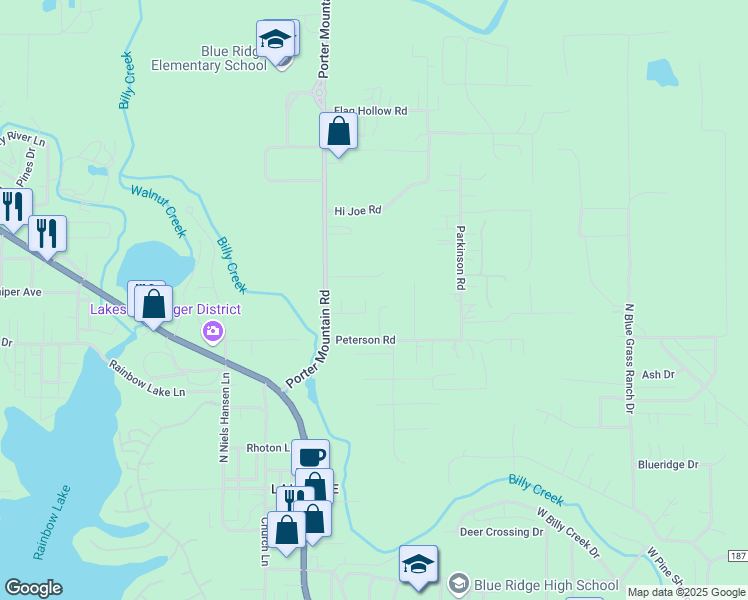 map of restaurants, bars, coffee shops, grocery stores, and more near 2101 Andelyn Court in Navajo County