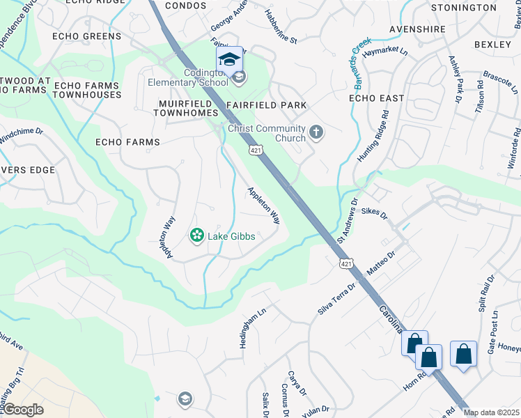 map of restaurants, bars, coffee shops, grocery stores, and more near 4311 Appleton Way in Wilmington