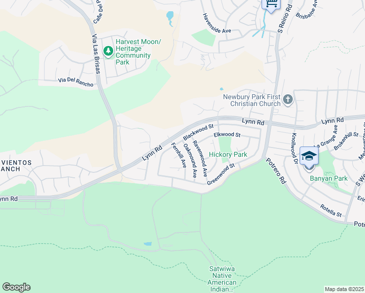 map of restaurants, bars, coffee shops, grocery stores, and more near 909 Oakmound Avenue in Thousand Oaks