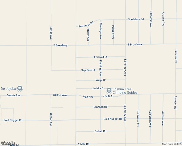map of restaurants, bars, coffee shops, grocery stores, and more near 63398 Walpi Drive in Joshua Tree