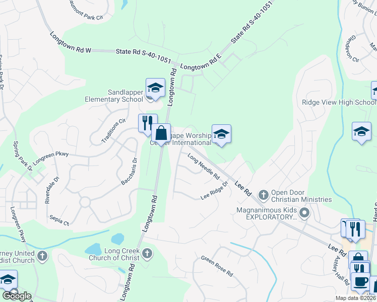 map of restaurants, bars, coffee shops, grocery stores, and more near 110 Long Needle Road in Columbia