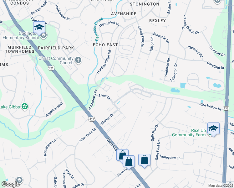 map of restaurants, bars, coffee shops, grocery stores, and more near Atwater Court in Wilmington