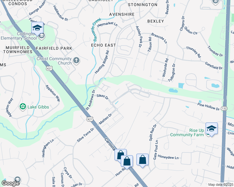 map of restaurants, bars, coffee shops, grocery stores, and more near 3518 Atwater Court in Wilmington