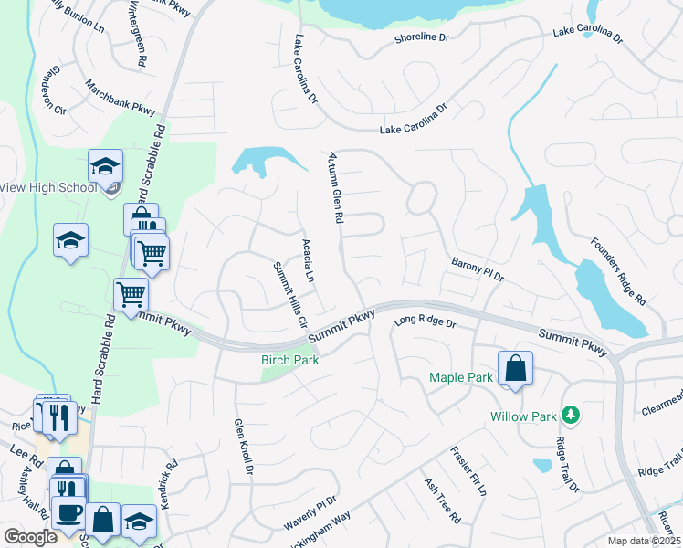 map of restaurants, bars, coffee shops, grocery stores, and more near 205 Autumn Glen Road in Columbia