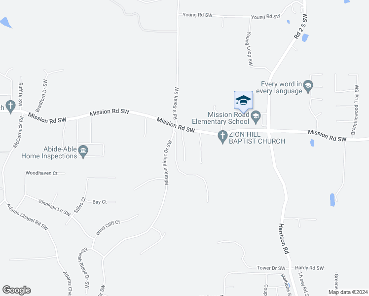 map of restaurants, bars, coffee shops, grocery stores, and more near 33 Hickory Hollow Southwest in Cartersville