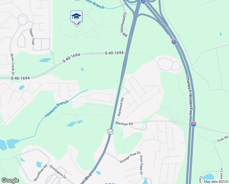 map of restaurants, bars, coffee shops, grocery stores, and more near 140 Potters View Road in Blythewood