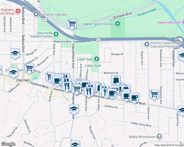 map of restaurants, bars, coffee shops, grocery stores, and more near 4961 Edgerton Avenue in Los Angeles