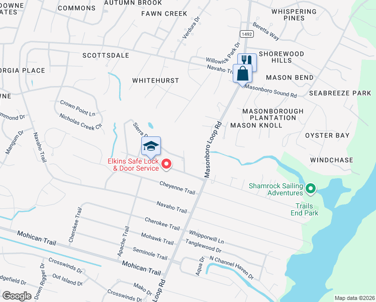 map of restaurants, bars, coffee shops, grocery stores, and more near 222 Granada Avenue in Wilmington