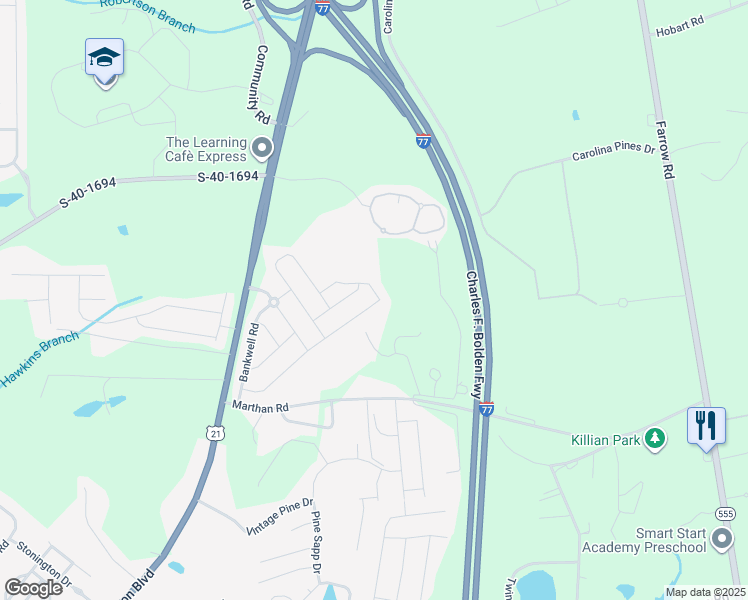 map of restaurants, bars, coffee shops, grocery stores, and more near 505 Holland Road in Blythewood