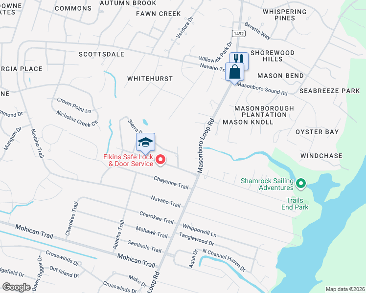 map of restaurants, bars, coffee shops, grocery stores, and more near 222 Granada Avenue in Wilmington