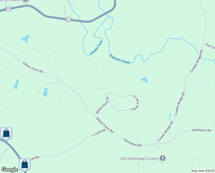 map of restaurants, bars, coffee shops, grocery stores, and more near 4516 White Horse Drive in Braselton