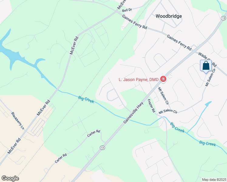 map of restaurants, bars, coffee shops, grocery stores, and more near 4217 Brentwood Drive in Buford