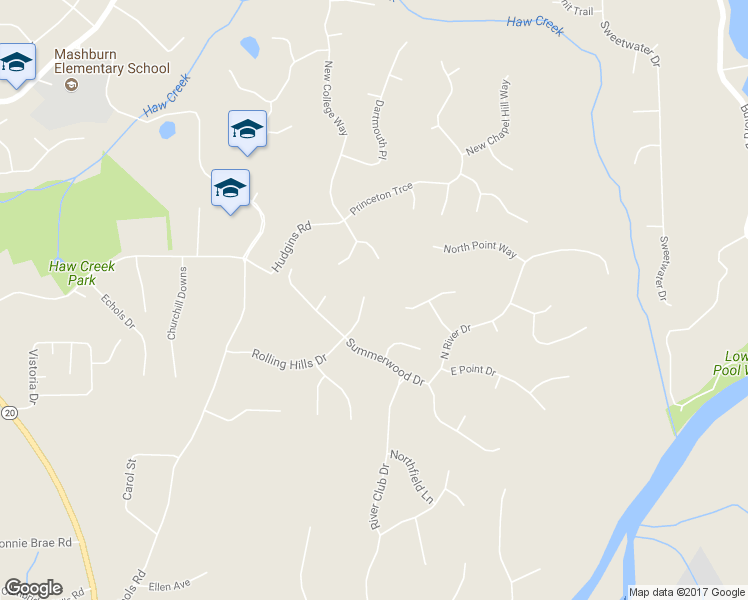 map of restaurants, bars, coffee shops, grocery stores, and more near 4160 Rolling Hills Drive in Cumming