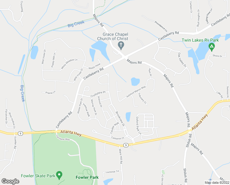 map of restaurants, bars, coffee shops, grocery stores, and more near 7345 Ashford Manor Way in Cumming