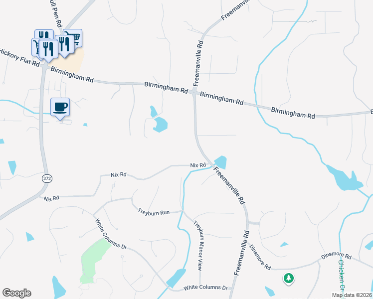 map of restaurants, bars, coffee shops, grocery stores, and more near 15546 Freemanville Road in Milton