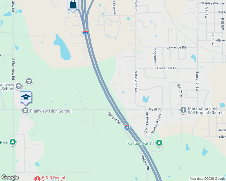 map of restaurants, bars, coffee shops, grocery stores, and more near 2707 Ridgeway Street Southwest in Ardmore
