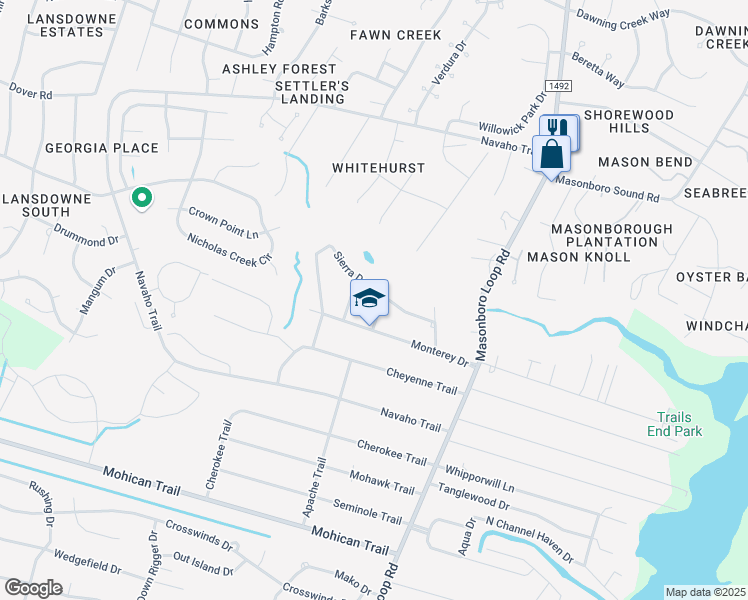 map of restaurants, bars, coffee shops, grocery stores, and more near 255 Del Rio Avenue in Wilmington