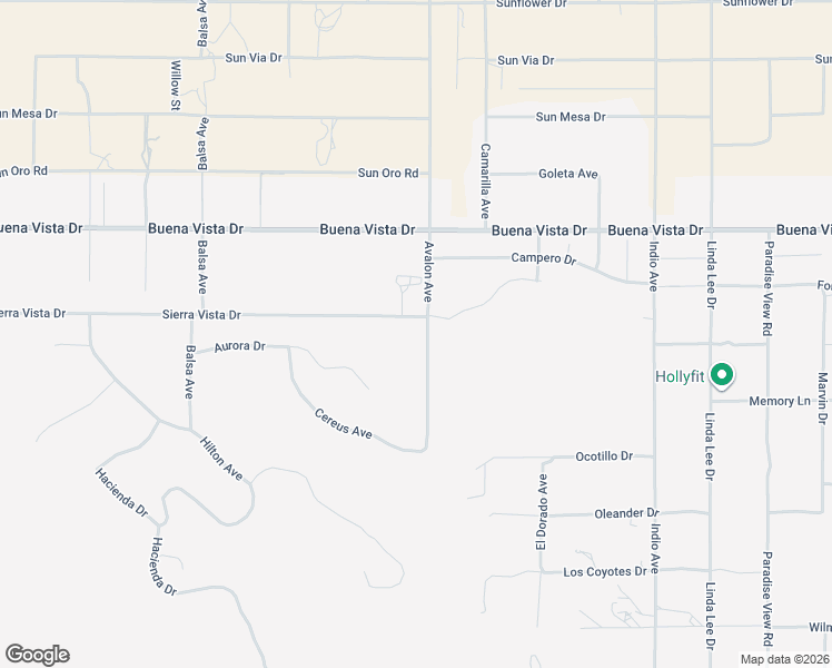 map of restaurants, bars, coffee shops, grocery stores, and more near 58479 Sierra Vista Drive in Yucca Valley