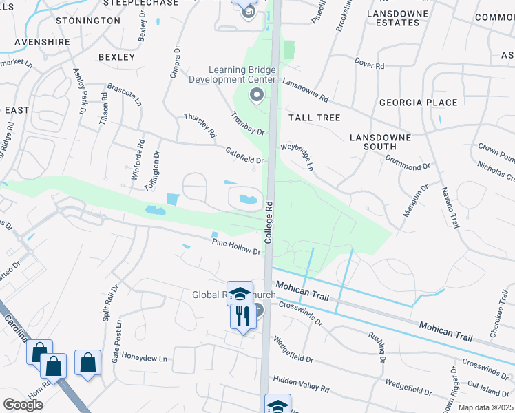 map of restaurants, bars, coffee shops, grocery stores, and more near 4405 Jay Bird Circle in Wilmington