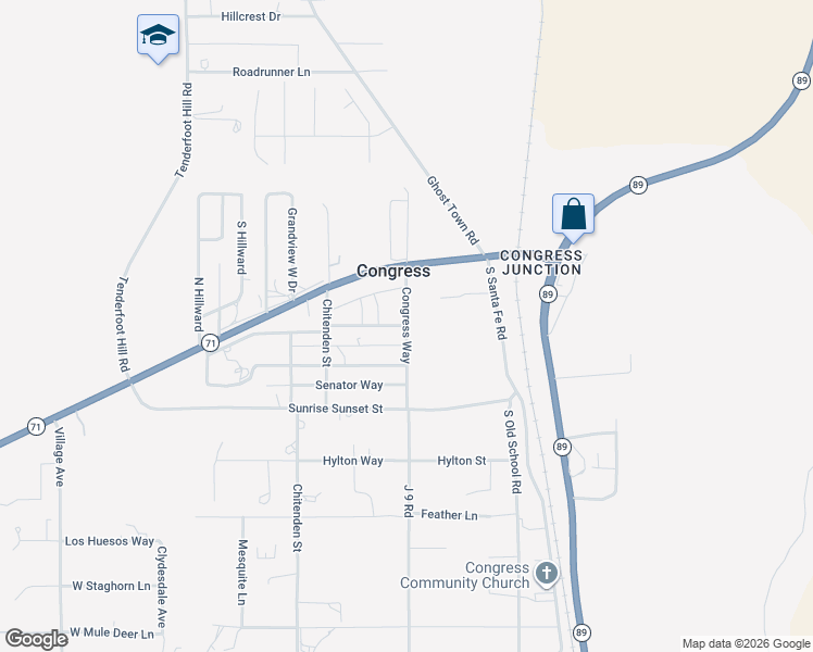 map of restaurants, bars, coffee shops, grocery stores, and more near 100-198 Congress Way in Congress