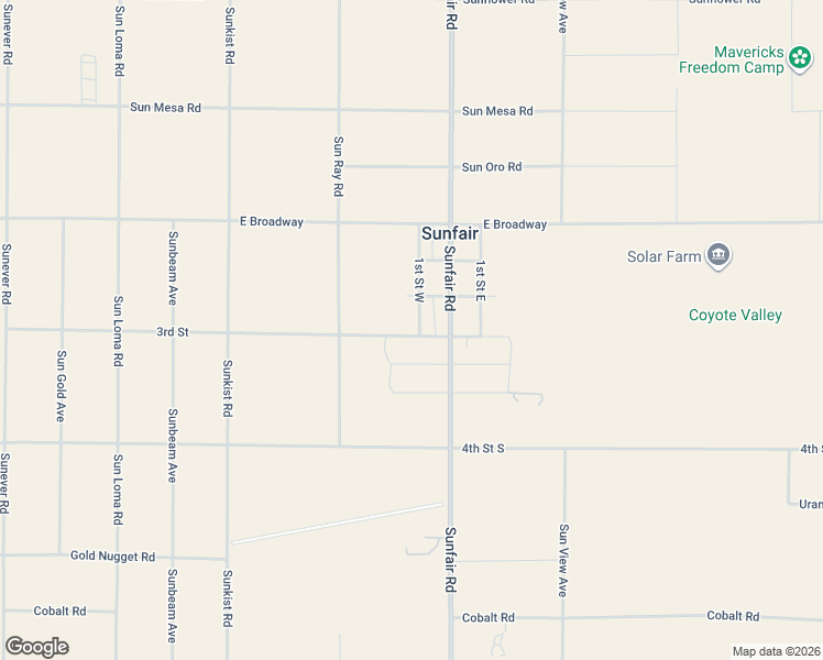 map of restaurants, bars, coffee shops, grocery stores, and more near 5090 1st Street West in Joshua Tree
