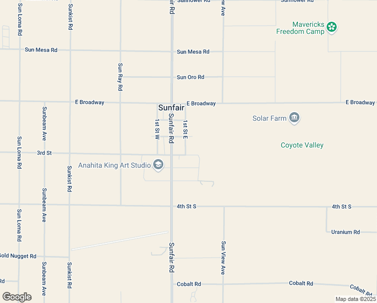 map of restaurants, bars, coffee shops, grocery stores, and more near 1st Street East in San Bernardino County