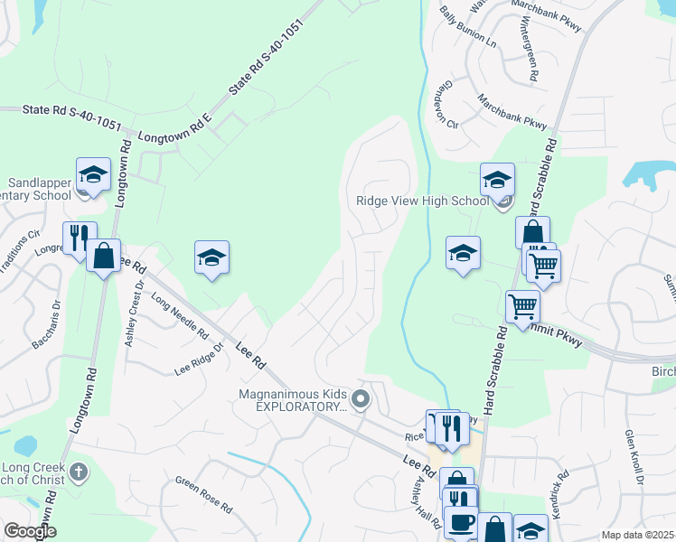 map of restaurants, bars, coffee shops, grocery stores, and more near 159 Trillium Road in Columbia
