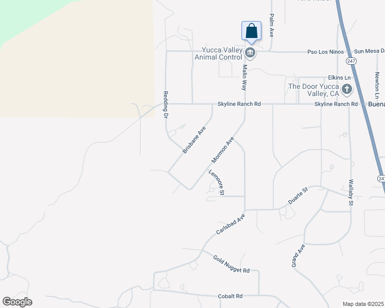 map of restaurants, bars, coffee shops, grocery stores, and more near 5047 Brisbane Avenue in Yucca Valley