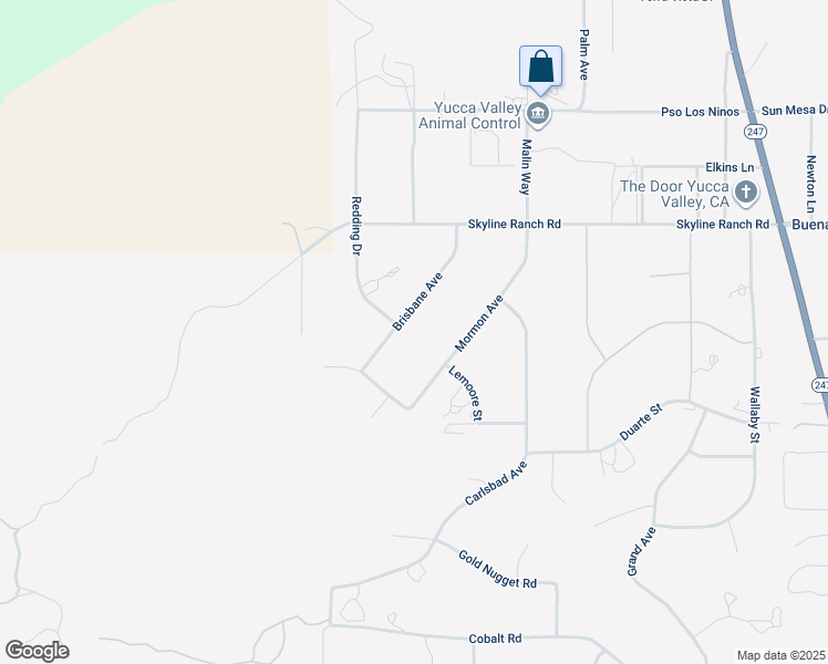 map of restaurants, bars, coffee shops, grocery stores, and more near 5047 Brisbane Avenue in Yucca Valley