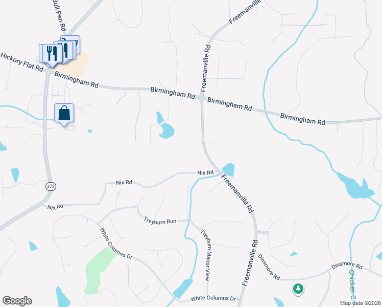 map of restaurants, bars, coffee shops, grocery stores, and more near 15546 Freemanville Road in Milton