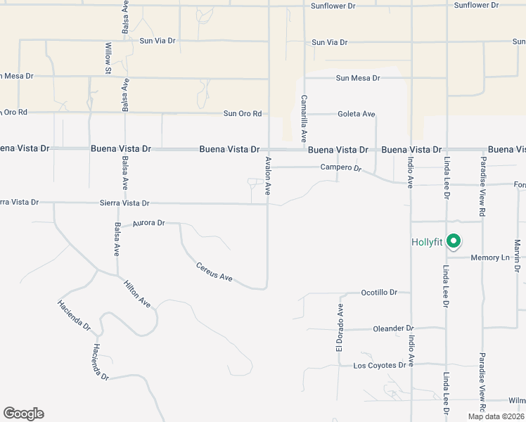 map of restaurants, bars, coffee shops, grocery stores, and more near 58479 Sierra Vista Drive in Yucca Valley