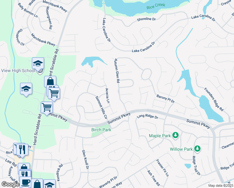 map of restaurants, bars, coffee shops, grocery stores, and more near 1 Long Glen Court in Columbia