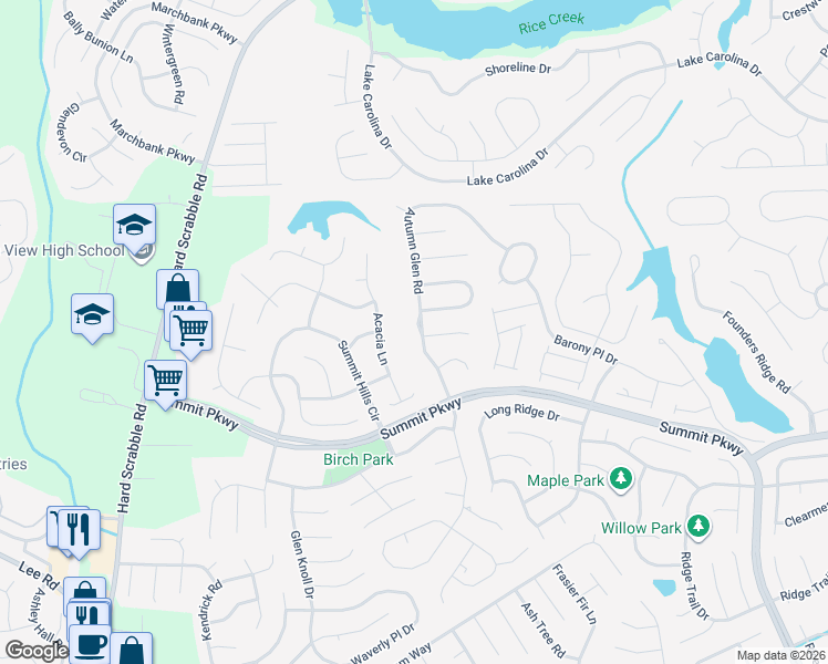 map of restaurants, bars, coffee shops, grocery stores, and more near 1 Long Glen Court in Columbia