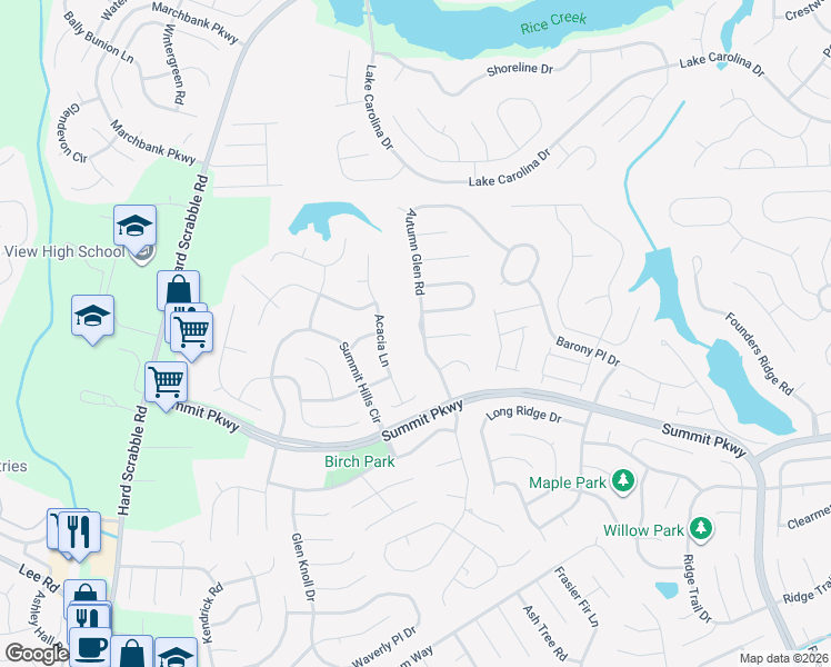 map of restaurants, bars, coffee shops, grocery stores, and more near 301 Autumn Glen Road in Columbia