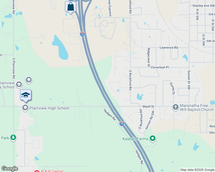 map of restaurants, bars, coffee shops, grocery stores, and more near 2707 Ridgeway Street Southwest in Ardmore