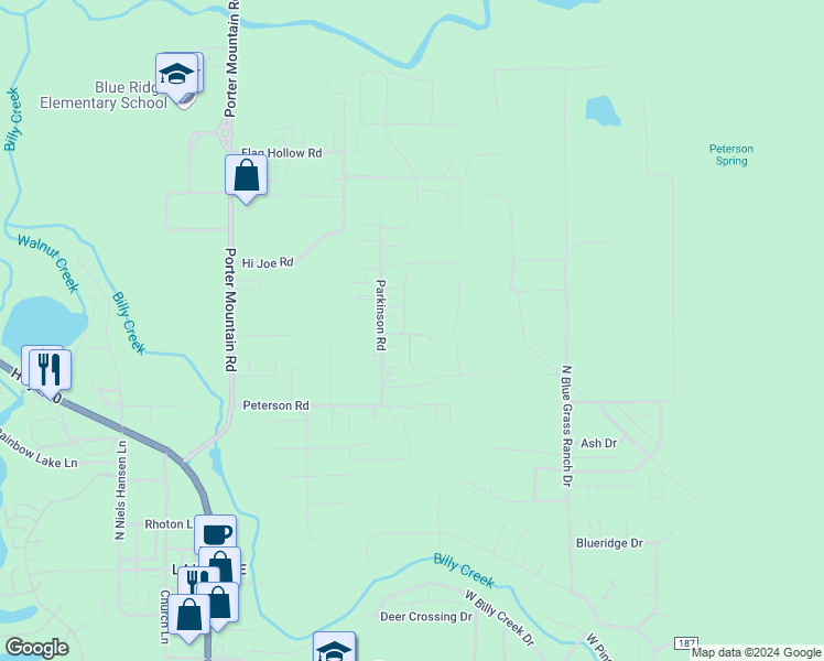 map of restaurants, bars, coffee shops, grocery stores, and more near 931 East Miramon Drive in Navajo County