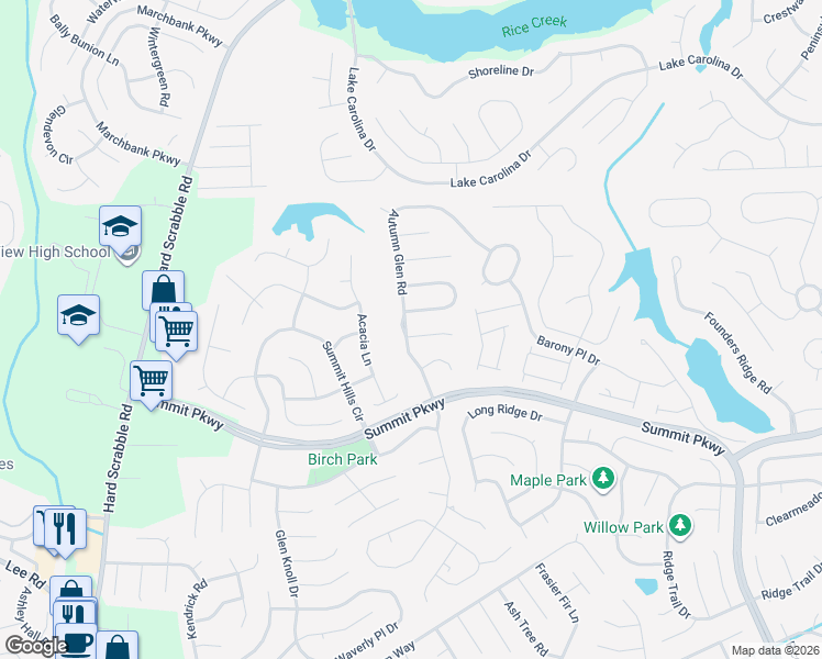 map of restaurants, bars, coffee shops, grocery stores, and more near 1 Long Glen Court in Columbia