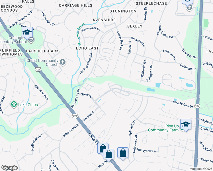 map of restaurants, bars, coffee shops, grocery stores, and more near 510 Mcginnis Ln in Wilmington