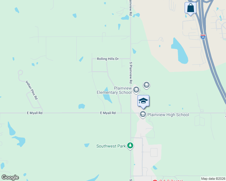 map of restaurants, bars, coffee shops, grocery stores, and more near 901 Prairie View Road in Ardmore