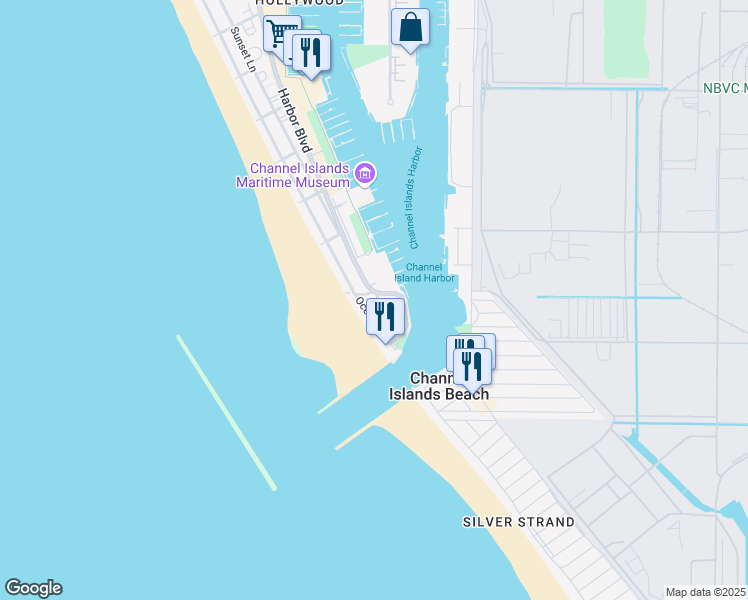 map of restaurants, bars, coffee shops, grocery stores, and more near 3237 Playa Court in Oxnard