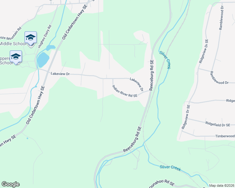 map of restaurants, bars, coffee shops, grocery stores, and more near 10 Indian River Road Southeast in Lindale