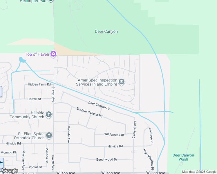 map of restaurants, bars, coffee shops, grocery stores, and more near 5098 Rodeo Road in Rancho Cucamonga