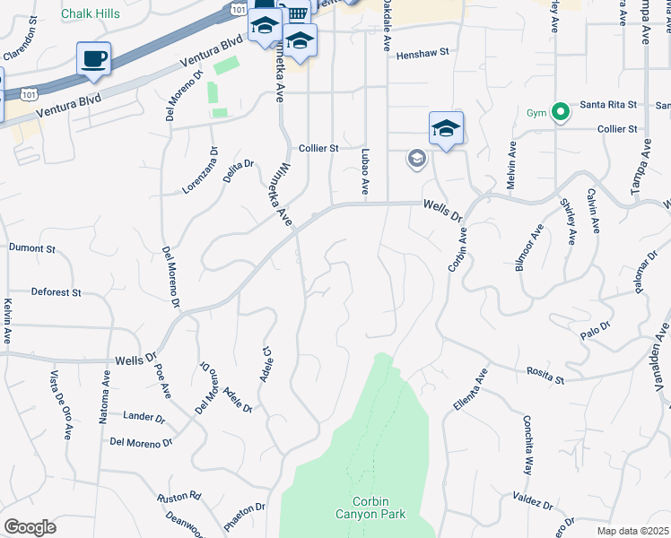 map of restaurants, bars, coffee shops, grocery stores, and more near 4944 Hood Drive in Los Angeles