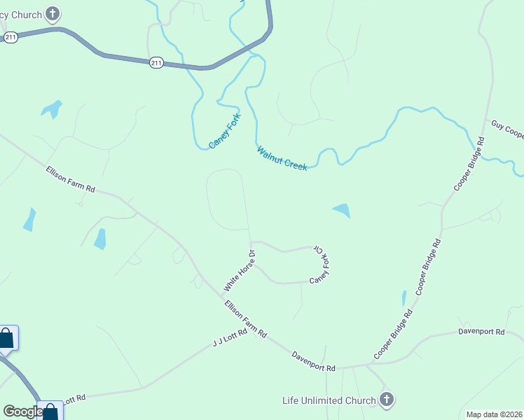 map of restaurants, bars, coffee shops, grocery stores, and more near 4516 White Horse Drive in Braselton