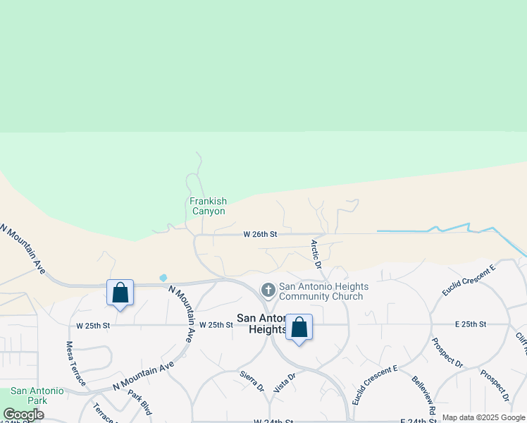 map of restaurants, bars, coffee shops, grocery stores, and more near 475 West 26th Street in Upland