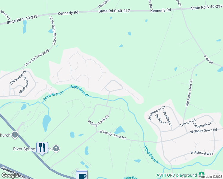 map of restaurants, bars, coffee shops, grocery stores, and more near 105 Cedar View Drive in Irmo