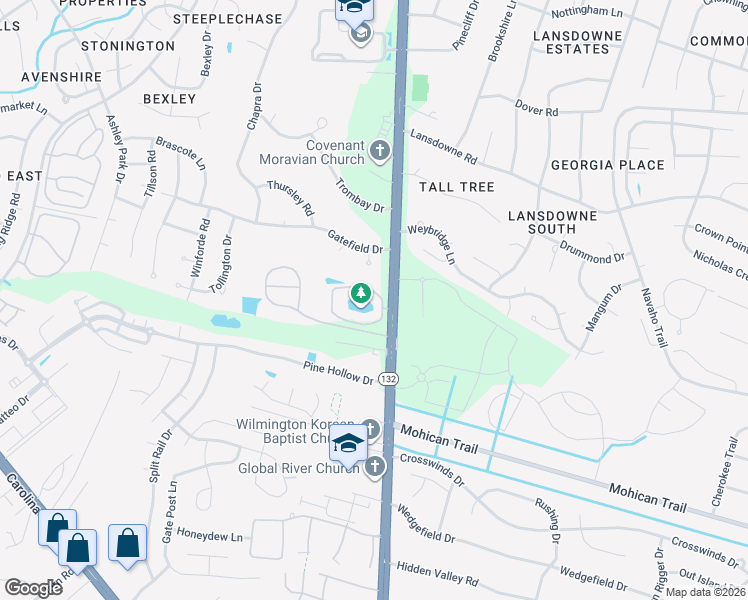 map of restaurants, bars, coffee shops, grocery stores, and more near 4405 Jay Bird Circle in Wilmington