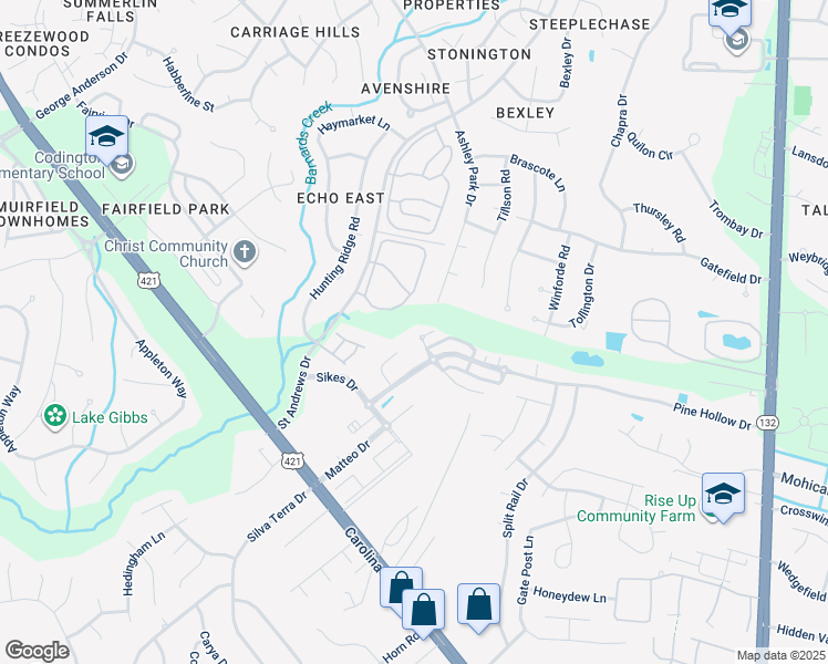 map of restaurants, bars, coffee shops, grocery stores, and more near 510 Mcginnis Lane in Wilmington