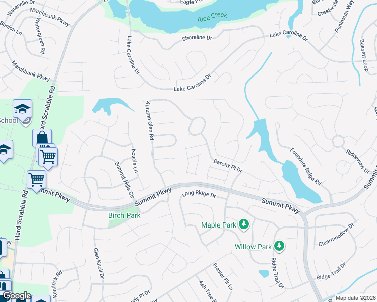 map of restaurants, bars, coffee shops, grocery stores, and more near 111 Autumn Run Circle in Columbia